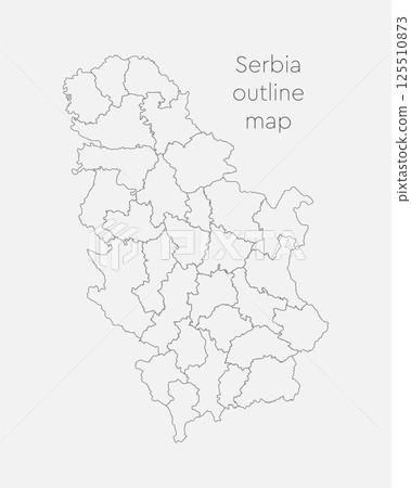 Vector map country Serbia divided on regions 125510873