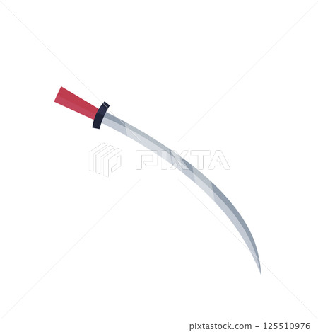 Samurai katana in flat design. Traditional japanese sword weapon symbol. Vector illustration isolated. Samurai katana in flat design. Traditional japanese sword weapon symbol. Vector illustration isolated. 125510976