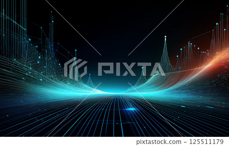 抽象藍色光芒 抽象藍色光芒 125511179