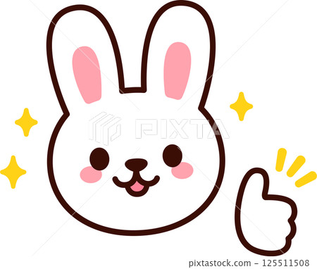 Cute cartoon bunny giving thumbs up Cute cartoon bunny giving thumbs up 125511508
