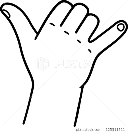 Hang loose Shaka hand sign drawing 125511511