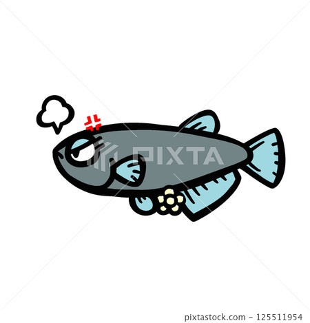 Illustration of an angry killifish laying eggs Illustration of an angry killifish laying eggs 125511954