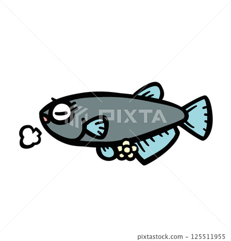 悲傷的鱂魚產卵的插圖 悲傷的鱂魚產卵的插圖 125511955