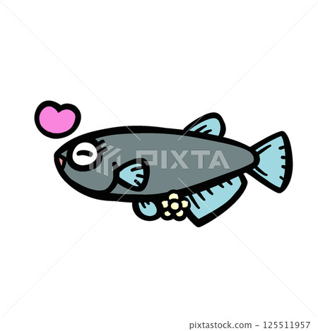 快樂鱂魚產卵的插圖 快樂鱂魚產卵的插圖 125511957