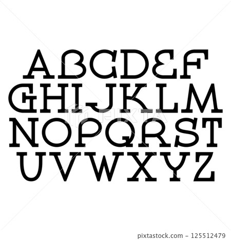 Neoclassical vector font. Art lettering. Neoclassical vector font. Art lettering. 125512479