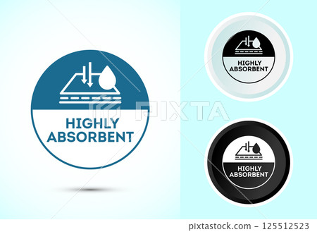 Water absorbent icon design illustration, Water drop absorb sign symbol in color black and white Water absorbent icon design illustration, Water drop absorb sign symbol in color black and white 125512523