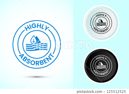 Water absorbent icon design illustration, Water drop absorb sign symbol in color black and white Water absorbent icon design illustration, Water drop absorb sign symbol in color black and white 125512525