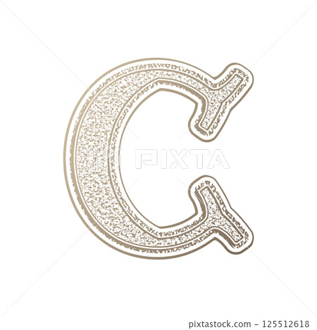 Vintage decorative font. Vector letter on white background. Vintage decorative font. Vector letter on white background. 125512618