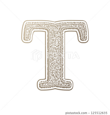 Vintage decorative font. Vector letter on white background. Vintage decorative font. Vector letter on white background. 125512635