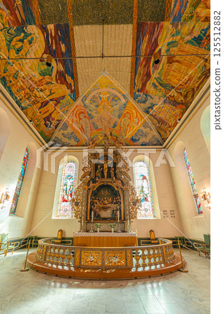 Oslo cathedral Interior with Stained Glass.and Frescoes Oslo cathedral Interior with Stained Glass.and Frescoes 125512882