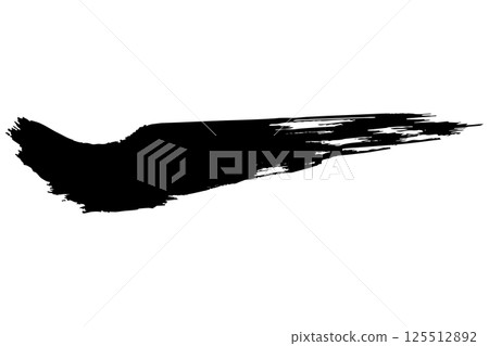 Japanese-style material: Dynamic brush-drawn line illustration set, vector 125512892