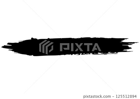 Japanese-style material: Dynamic brush-drawn line illustration set, vector 125512894