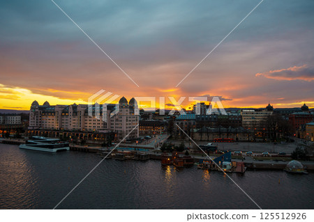 Oslo Harbor at Twilight, Norway 125512926