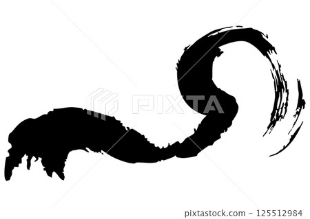 用畫筆向量繪製的日式素材動態線條插圖集 125512984