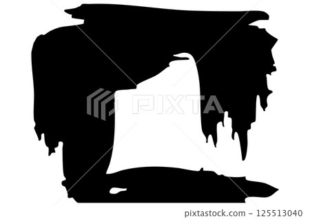 用畫筆向量繪製的日式素材動態線條插圖集 125513040