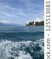 Scenic view of Garda lake with buildings and mountains on the background, Italy 125513083