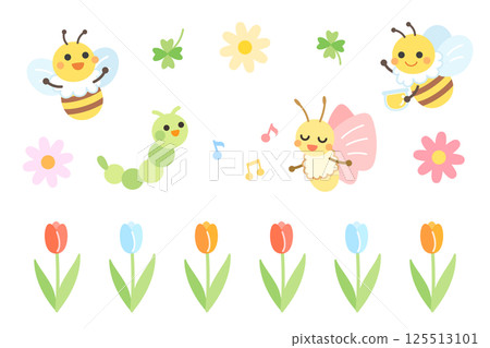 蝴蝶、毛毛蟲和蜜蜂的插圖集蝴蝶毛毛蟲 蝴蝶、毛毛蟲和蜜蜂的插圖集蝴蝶毛毛蟲 125513101