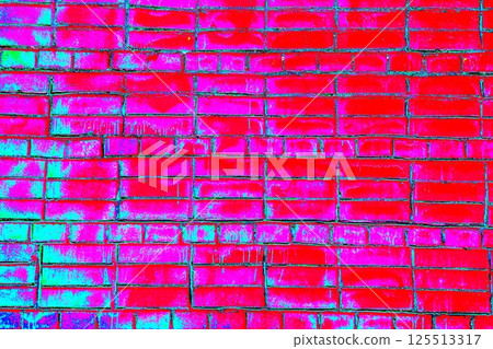 Brickwork painted with red paint, red brick background. Changed color scheme. Brickwork painted with red paint, red brick background. Changed color scheme. 125513317