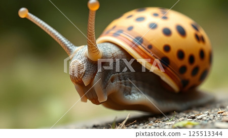 snail on the stone 125513344