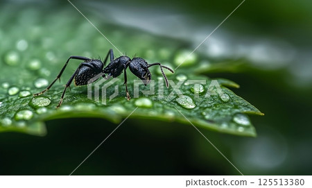 fly on green leaf 125513380