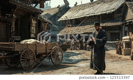 old wagon for cement pillar at the temple old wagon for cement pillar at the temple 125513397