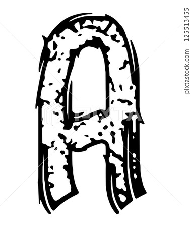 Grungy vector font. Art lettering. Grungy vector font. Art lettering. 125513455