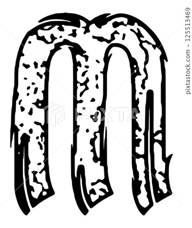 Grungy vector font. Art lettering. Grungy vector font. Art lettering. 125513469
