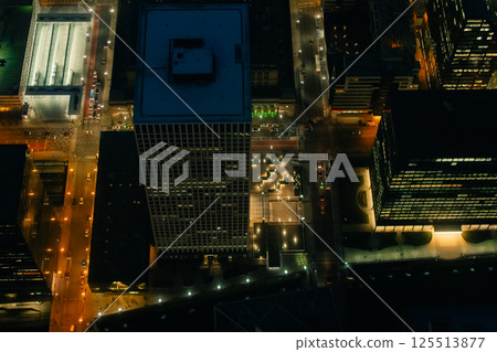 Chicago. Cityscape image of Chicago downtown during twilight blue hour. 125513877