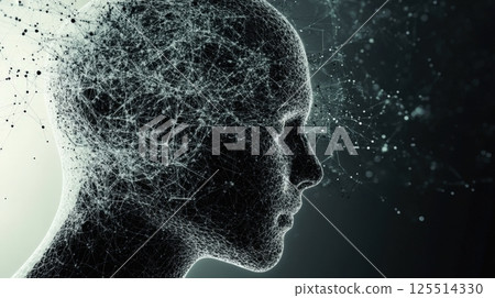 Human Silhouette Filled With A Complex Neural 125514330