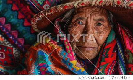 Indigenous People Traditional Textile Background Indigenous People Traditional Textile Background 125514334