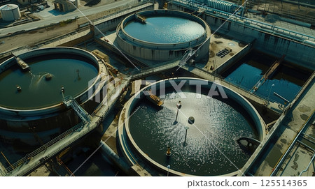 Massive Industrial Rainwater Harvesting Aerial View 125514365