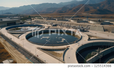 Massive Industrial Rainwater Harvesting Aerial View 125514366