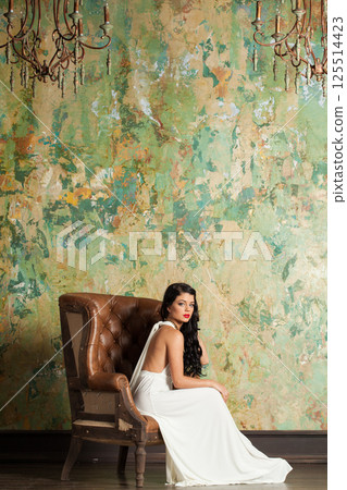 Pretty fashion model woman indoor 125514423