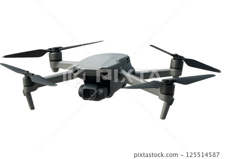 Drone Ready for Takeoff Over Scenic Landscape During Bright Daylight 125514587