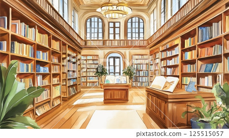 Livraria Lello. Livraria Lello hand drawn watercolor illustration Livraria Lello. Livraria Lello hand drawn watercolor illustration 125515057