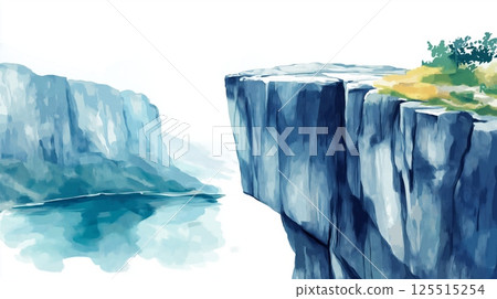Pulpit Rock. Pulpit Rock hand drawn watercolor illustration Pulpit Rock. Pulpit Rock hand drawn watercolor illustration 125515254
