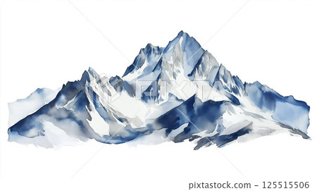 Zugspitze. Zugspitze hand drawn watercolor illustration Zugspitze. Zugspitze hand drawn watercolor illustration 125515506