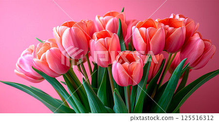 Bright floral bouquet of tulips, festive mood - AI Generated Image 125516312