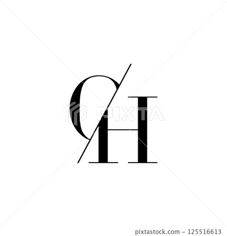O H latter logo template, modern logo, vector design, initial latter. 125516613