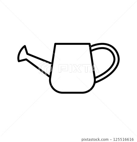 Watering can outline icon isolated on white. Watering can outline icon isolated on white. 125516616