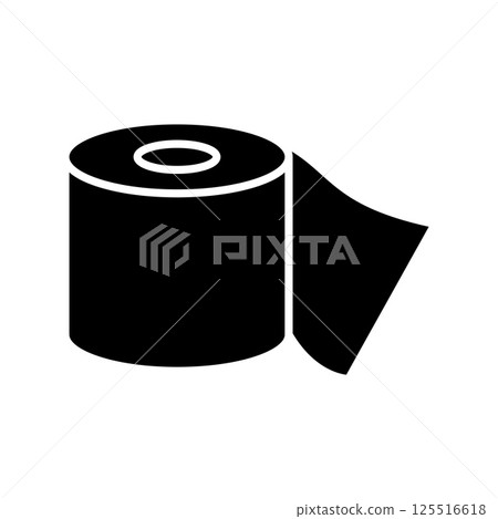 Toilet paper roll icon. Roll of toilet tissue on a white background. 125516618