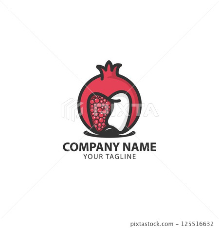 pomegranate dental logo design concept. pomegranate Creative Technology Logo vector template. Icon symbol 125516632