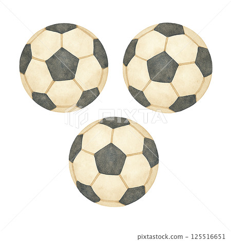 三個足球的插圖（運動/日常用品） 125516651