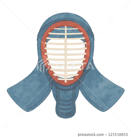 簡單的劍道面具插圖（運動/日常用品） 125516653