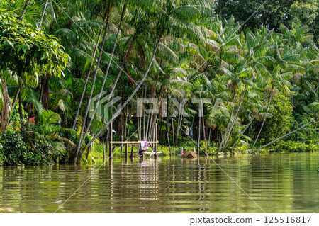 River boat tour on the Guama River at Belem do Para, a city on the north area of Brazil. 125516817