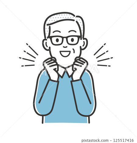 Excited elderly man 125517416