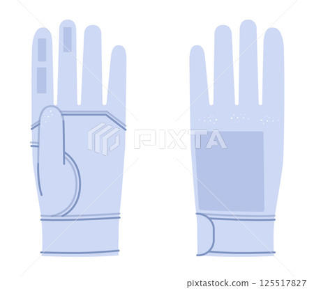 Walking Gloves light blue cartoon Fashion hand accessory clothing technical illustration garment. Vector front palm Walking Gloves light blue cartoon Fashion hand accessory clothing technical illustration garment. Vector front palm 125517827
