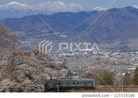 211 series train running through the Kofu Basin in spring_Photo taken on 4/5/2025 125518186