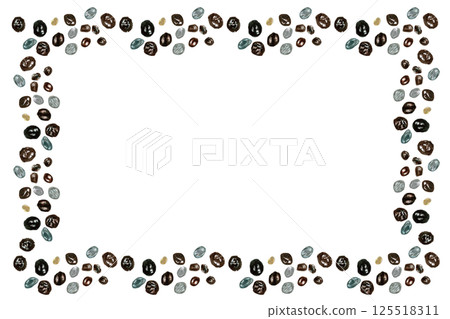 Papaya seeds watercolor illustration horizontal frame isolated on white. Hand-painted tropical fruit clip art perfect for culinary design, labels, cards, packages and menu. Textured. Monochrome. Stone Papaya seeds watercolor illustration horizontal frame isolated on white. Hand-painted tropical fruit clip art perfect for culinary design, labels, cards, packages and menu. Textured. Monochrome. Stone 125518311