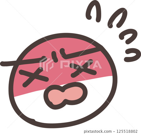 Comical illustration of a person suffering from heat stroke 125518802